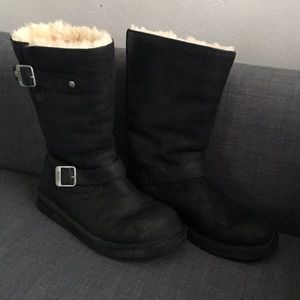 Ugg black leather boots